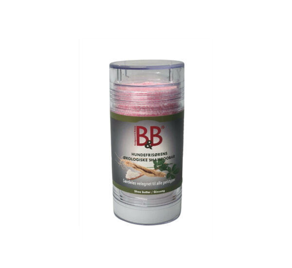 B&;B ekologisk schampobar - Sheasmör / Ginseng - för alla pälstyper